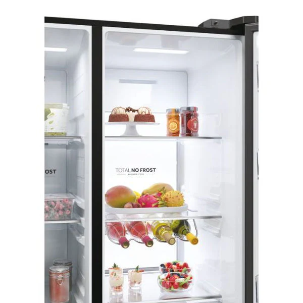 Haier HSW79F18DIPT - Slate Black Plumbed In American Fridge Freezer - 601L - D Energy Rating - Image 7