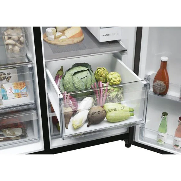 Haier HSW79F18DIPT - Slate Black Plumbed In American Fridge Freezer - 601L - D Energy Rating - Image 8