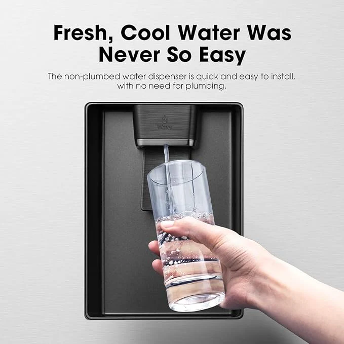 Hisense RQ758N4SWSE 606 Litre 4 Door American Fridge Freezer Non Plumbed Water Dispenser - Grey - E Rated - Image 4