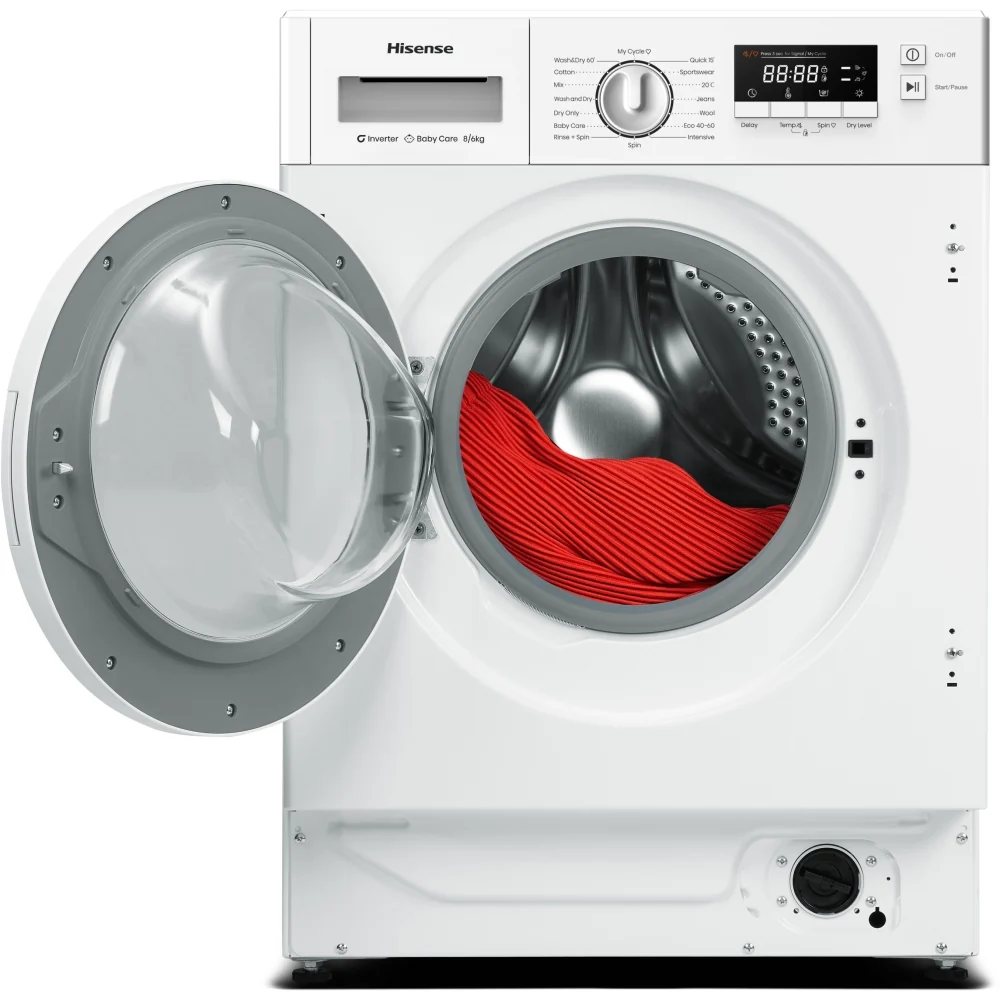 Hisense WD3M841BWI - Integrated White 8KG Washer Dryer - 1400 RPM - B Energy - Image 2