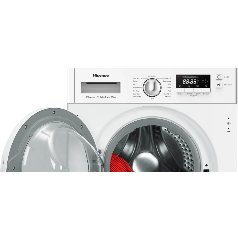 Hisense WD3M841BWI - Integrated White 8KG Washer Dryer - 1400 RPM - B Energy - Image 4