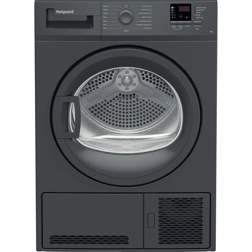 Hotpoint C HD C82 GGGD UK - Graphite 8KG Condenser Tumble Dryer - 15 Programs - B Energy Rating