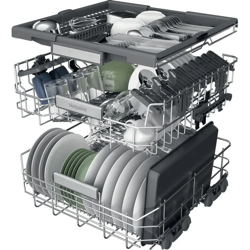Hotpoint H7F HP43 X UK - Stainless steel Freestanding Dishwasher - C energy - Image 3