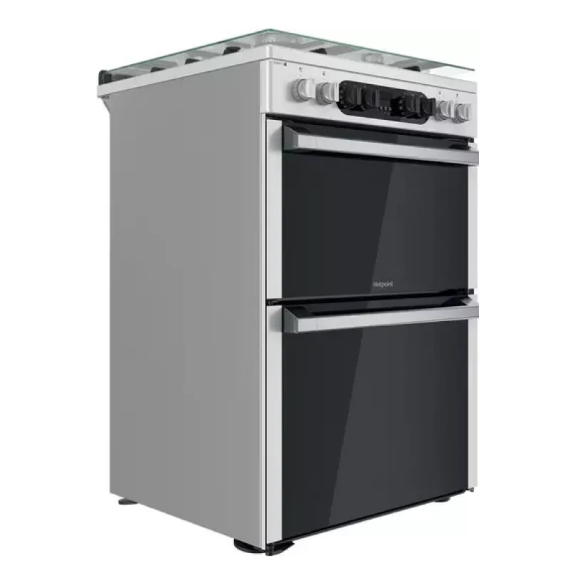 Hotpoint HDM67G8C2CX/UK - Silver 4 Zone Dual Fuel Cooker - Catalytic cleaning - A energy - Image 2