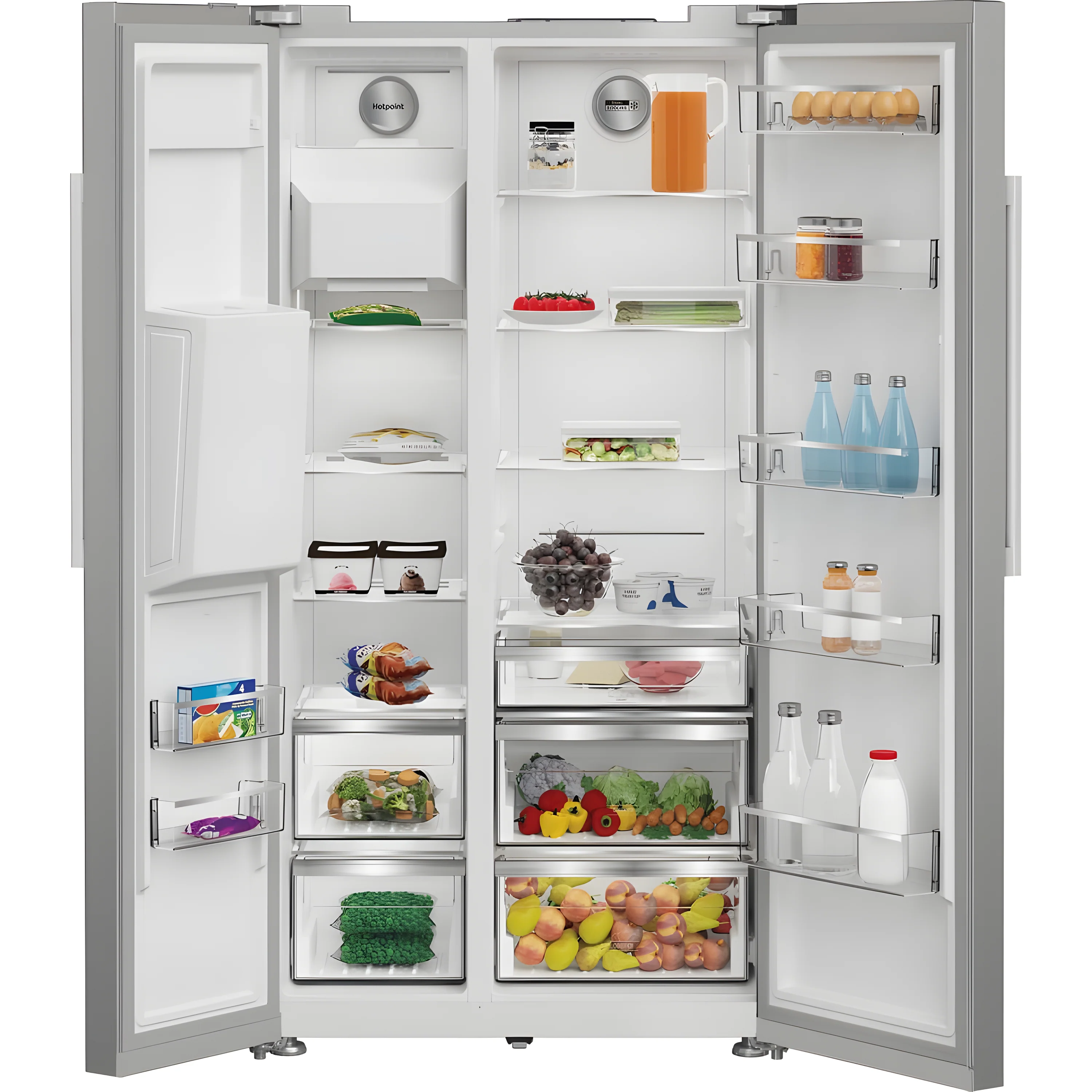 Hotpoint HPG2 6573W XP4UK - Silver American Fridge Freezer - 578L - E Energy - Image 3