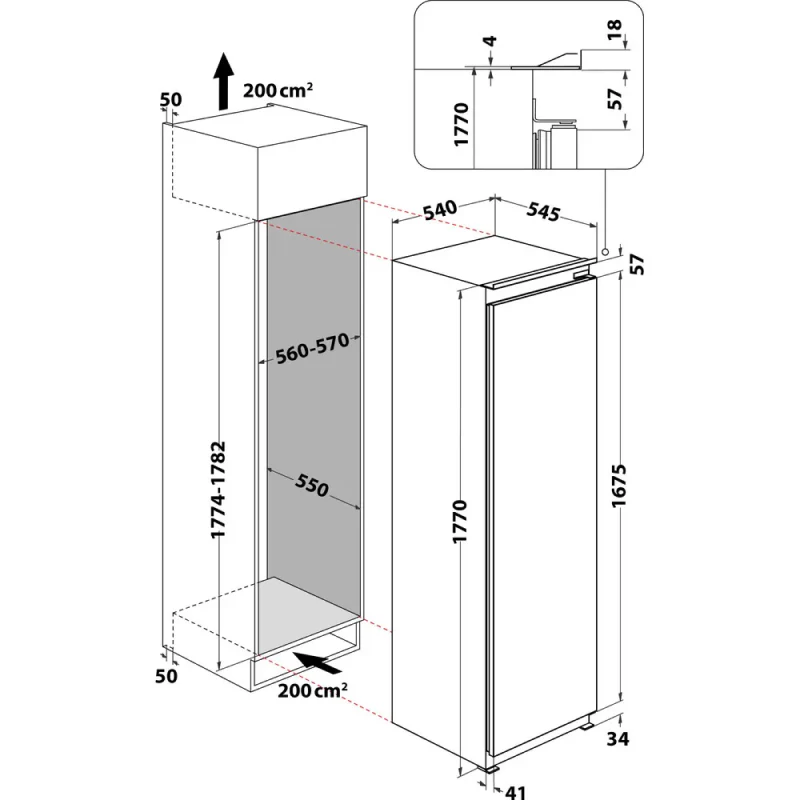 Hotpoint HS 18012 UK - White Integrated Low Frost Fridge - E energy - Image 2