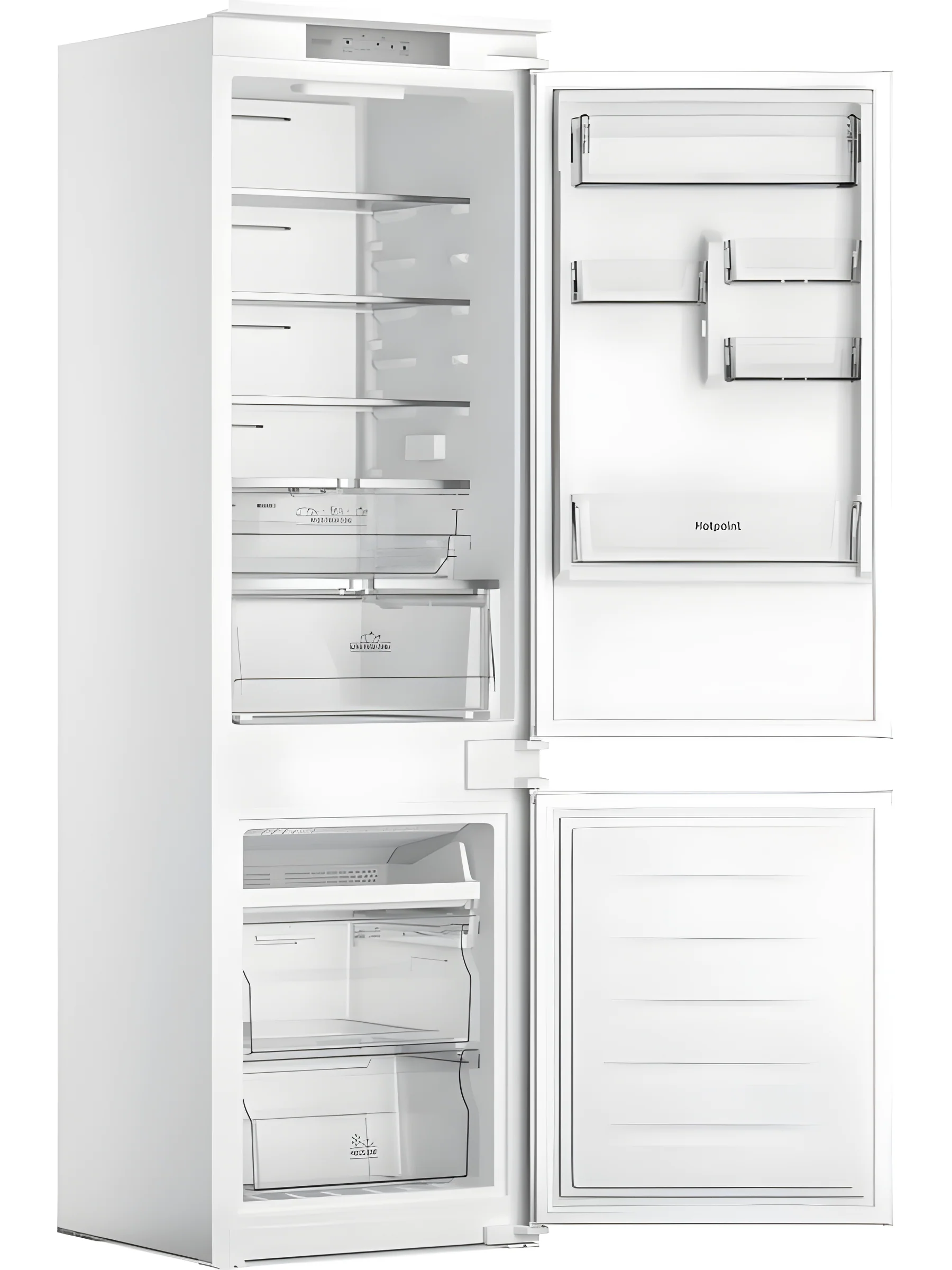 Hotpoint HTC18 T322 UK - White Integrated 70/30 Frost Free Fridge Freezer - E energy - Image 2