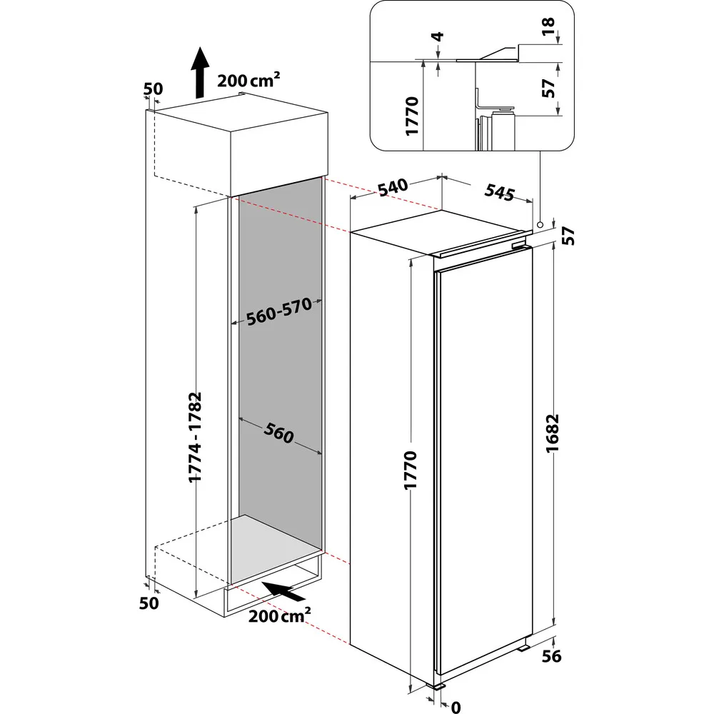 Hotpoint HTSD18F013H1 - White Built-In Freezer - Garage Safe - 241L Capacity - E Energy Rating - Image 12