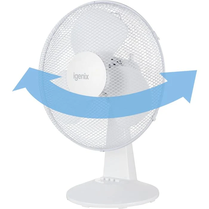 Igenix DF1610 - White 50W Portable Desk Fan - 16 Inch - 3 Speed Settings - Oscillating - Image 2