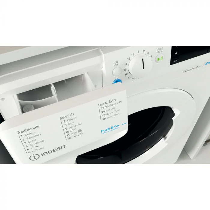 Indesit BDE86436XWUKN - White 8KG/6KG Washer Dryer - 1400 RPM - D energy - Image 3
