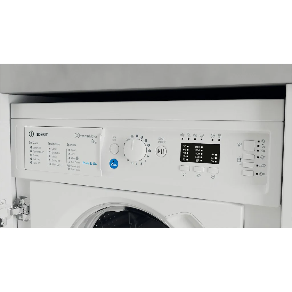 Indesit BI WMIL 81485 UK - Integrated 8KG Washing Machine - 1400 RPM - B energy - Image 3