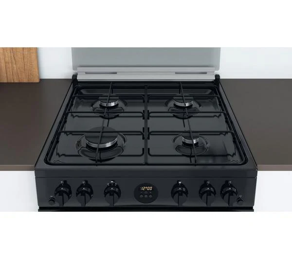 Indesit ID67G0MCB/UK - 60cm Black 4 Zone Gas Cooker - A/A energy - Image 6