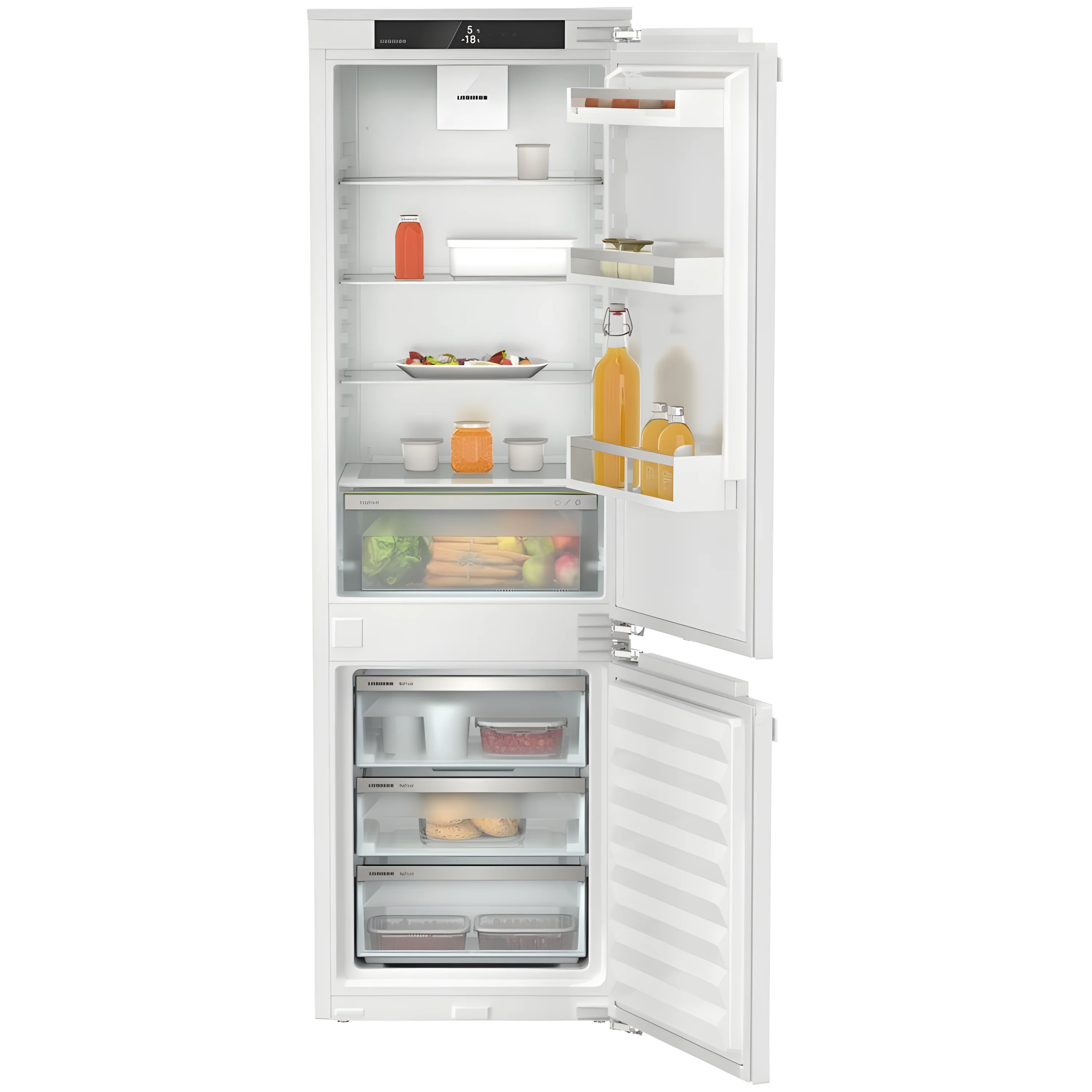 Liebherr ICNe5103 - Stainless Steel Integrated Fridge Freezer - 253L Total Capacity - 70/30 Split - E Energy Rating - Image 2