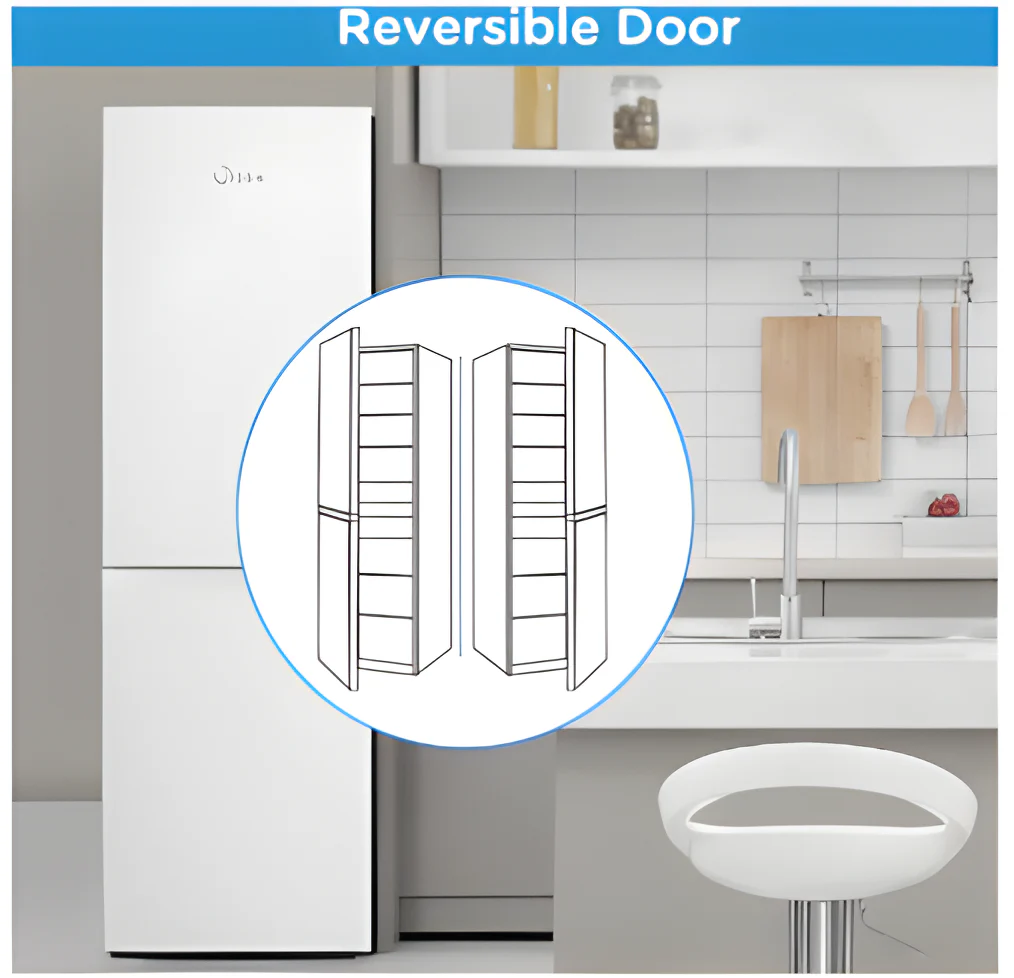 Midea MDRB379FGD01 - Midea MDRB379FGD01 Combi Fridge Freezer D Rated in White - Image 3