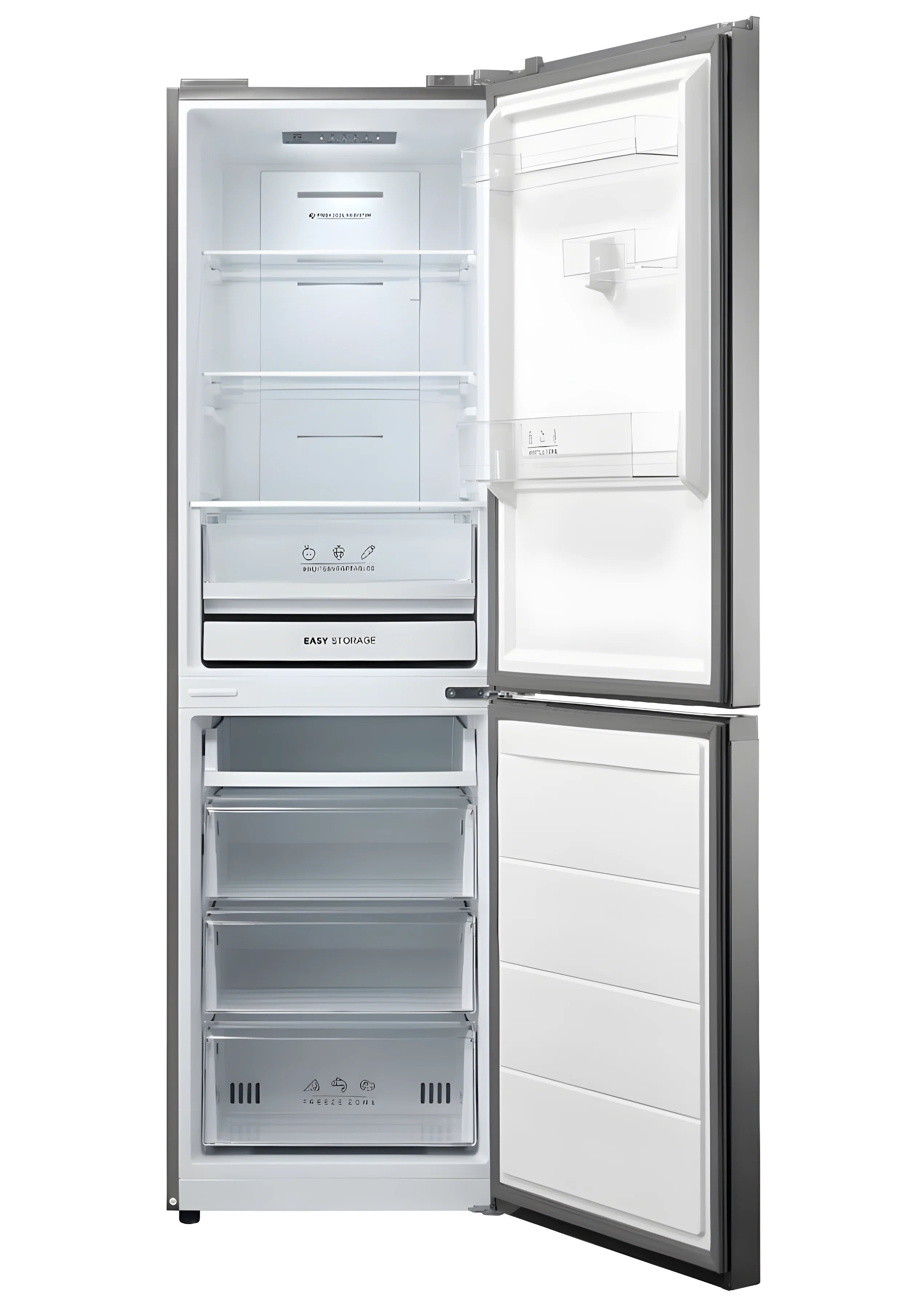 Midea MDRB379FGD02 - Silver Freestanding 50/50 Frost Free Fridge Freezer - D energy - Image 2