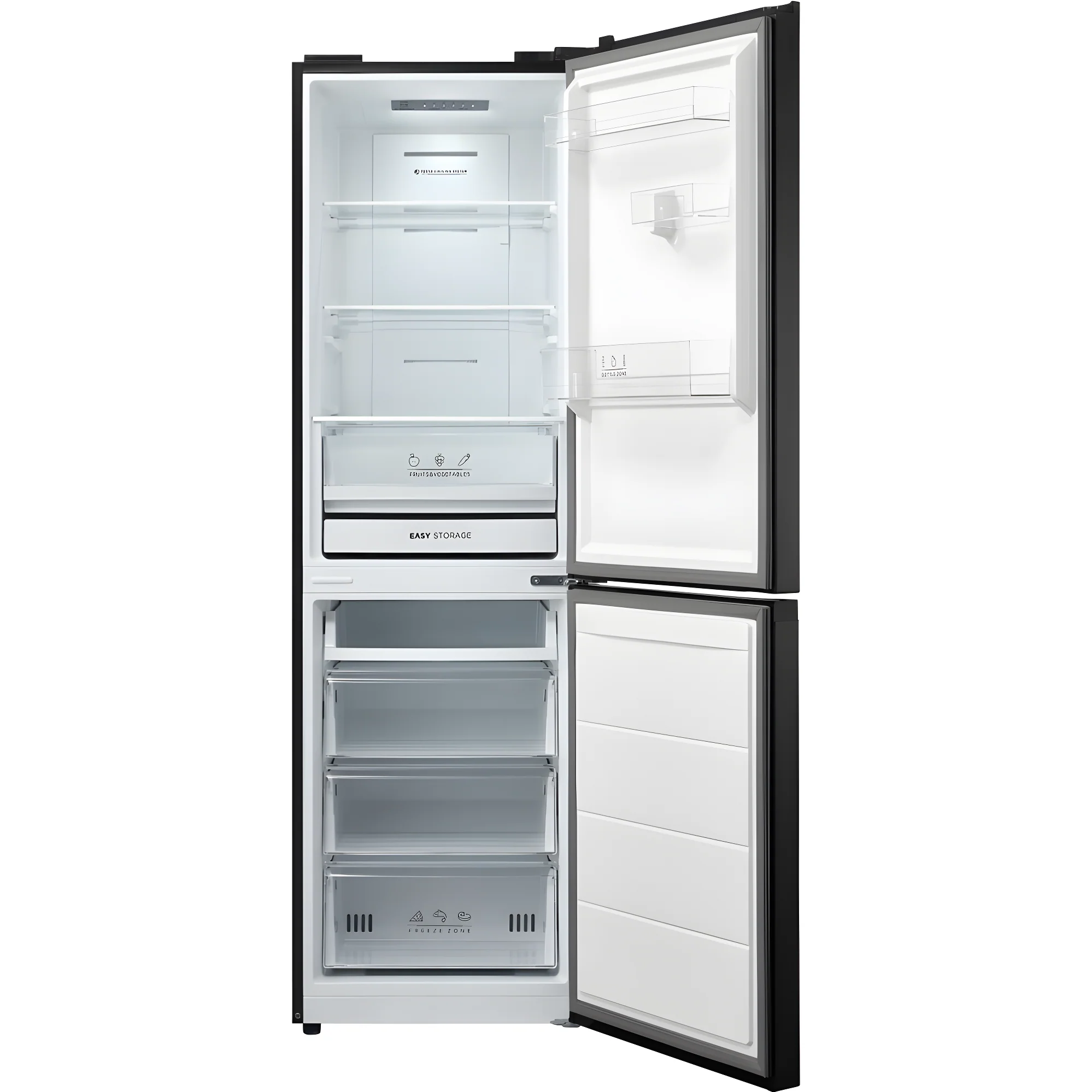 Midea MDRB379FGD30 - Black Fridge Freezer - 273L 60/40 Total No Frost - D Rated - Image 3