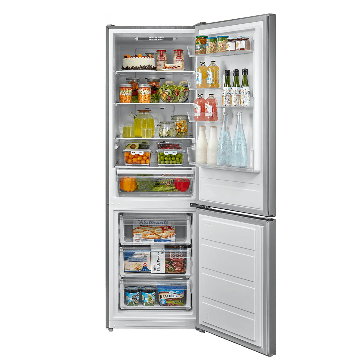 Midea MDRB424FGD02O - Silver Freestanding 60/40 Frost Free Fridge Freezer - D energy - Image 2