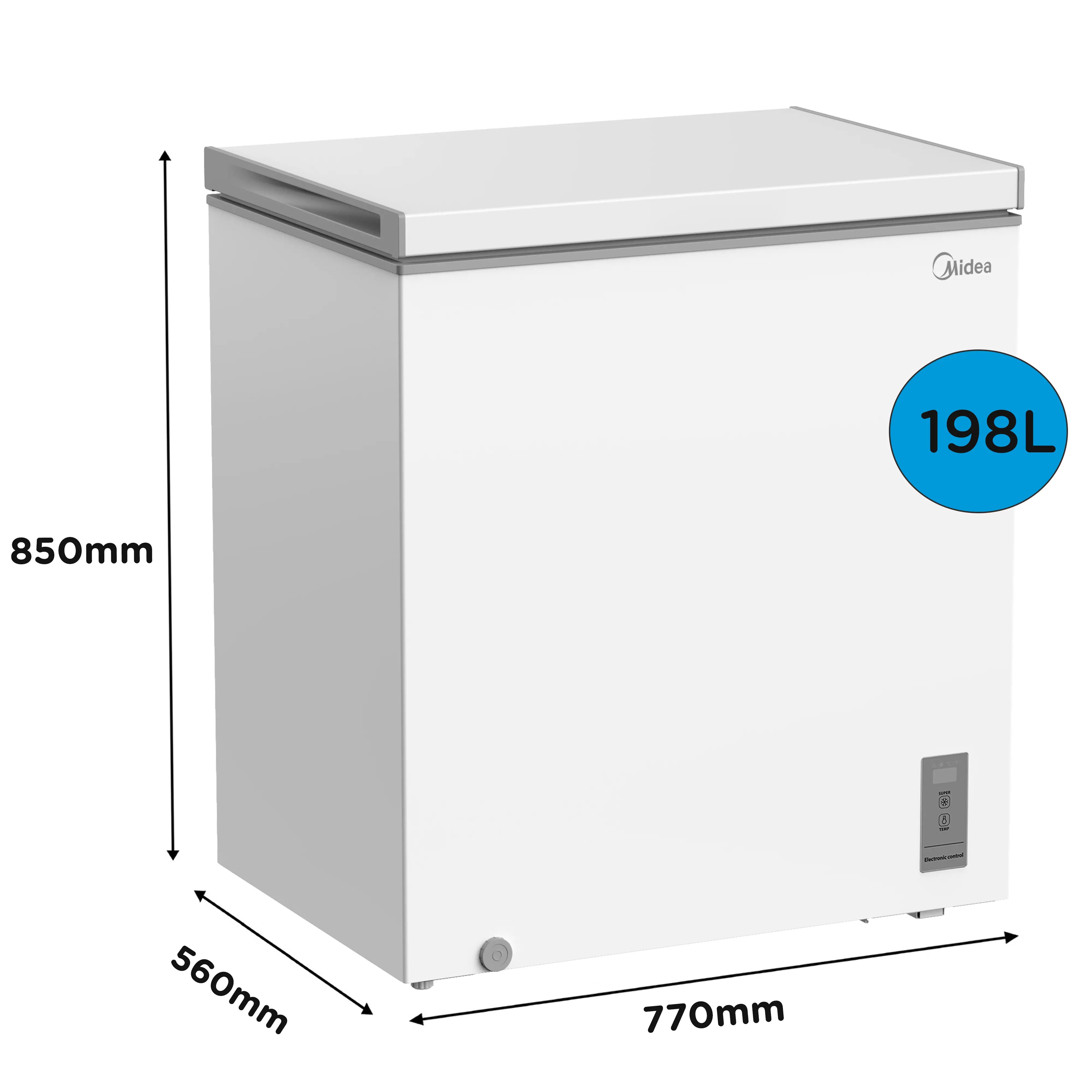 Midea MDRC284FZE01 - White Chest Freezer - 198L - E energy - Image 4
