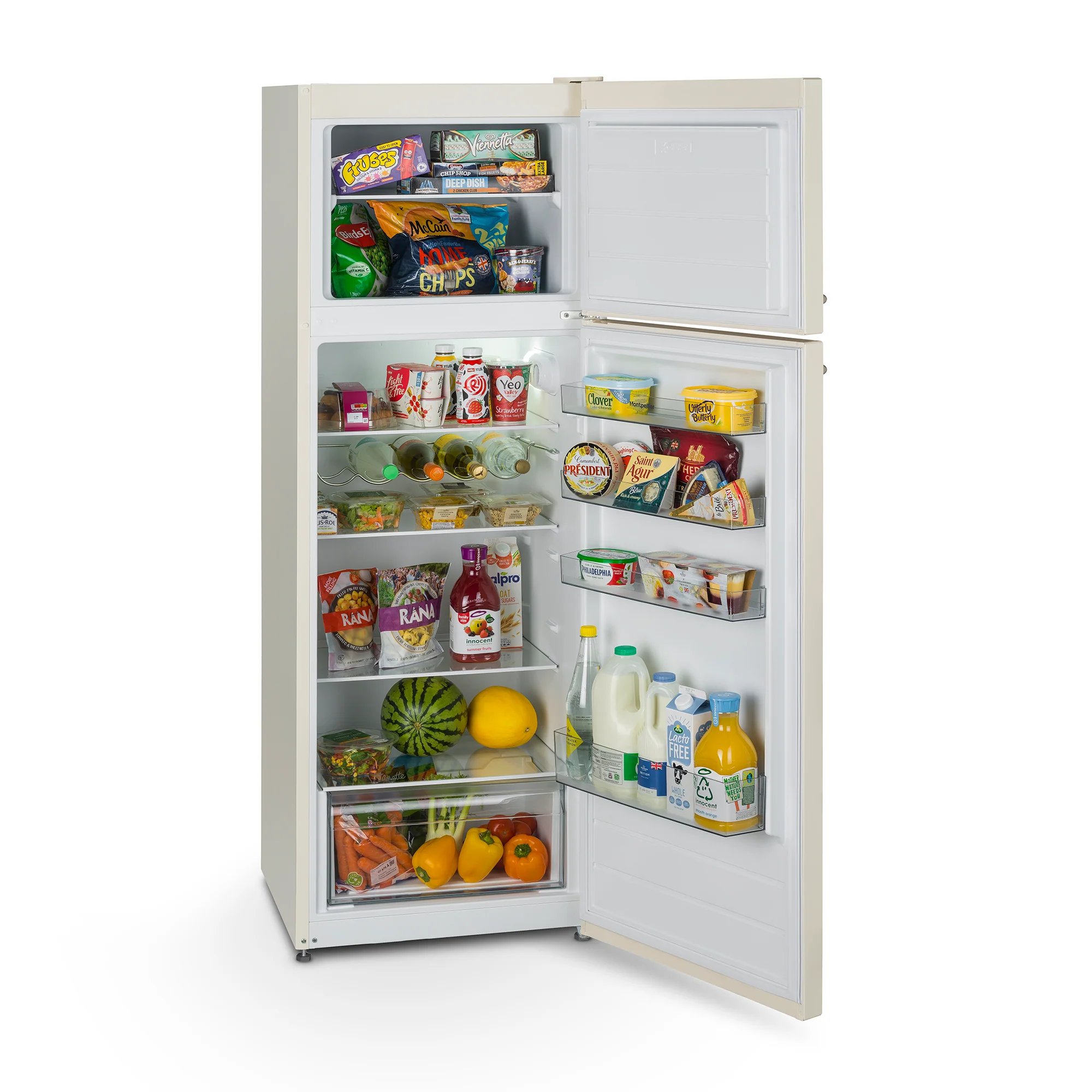 Montpellier MAB346EC Retro 80/20 Top Mount Fridge Freezer in Cream - E Rated - Image 2