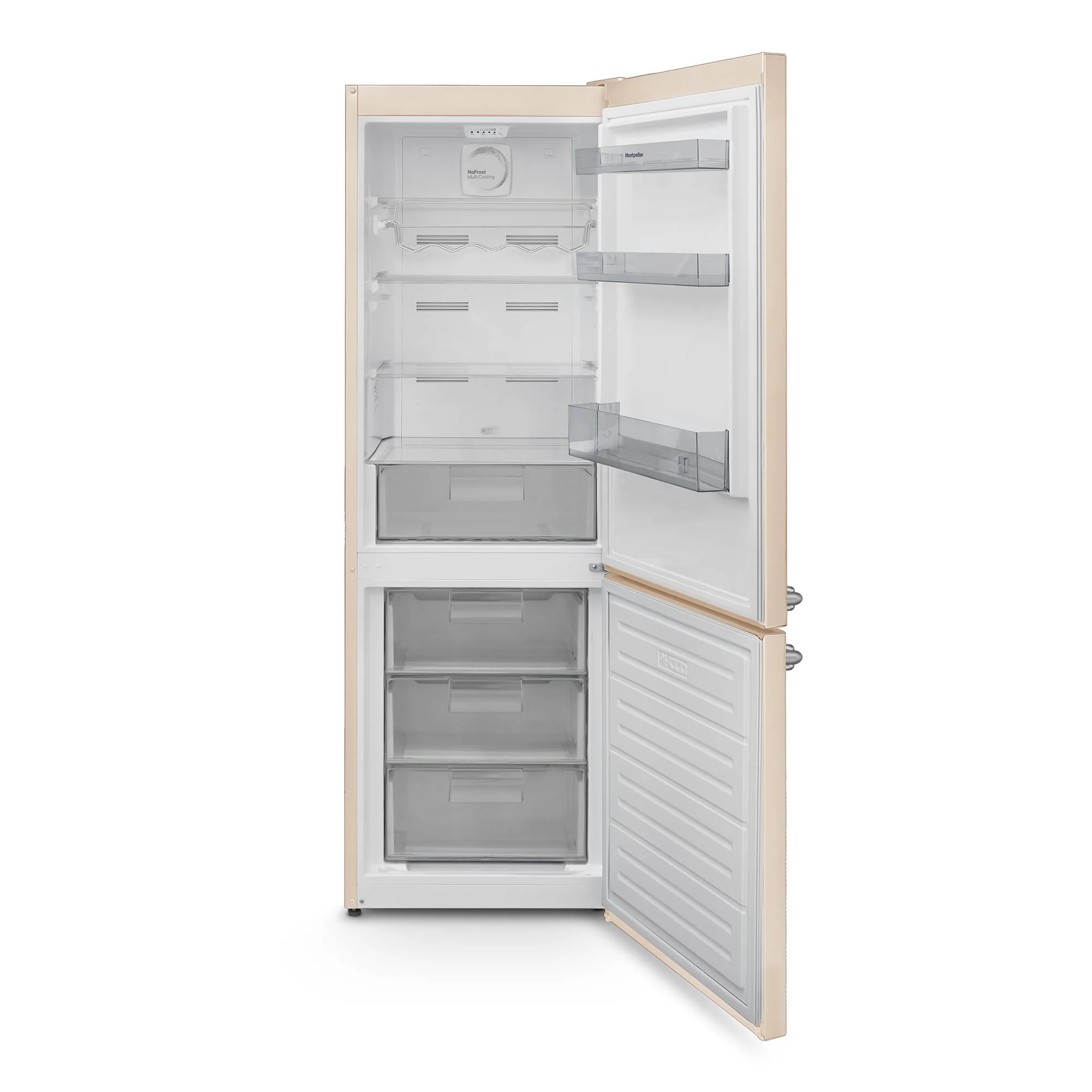 Montpellier MAB386EC - Cream Retro No Frost Fridge Freezer - 186cm - E Energy Rating - Image 2