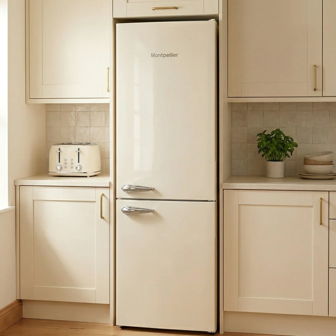 Montpellier MAB386EC - Cream Retro No Frost Fridge Freezer - 186cm - E Energy Rating - Image 3