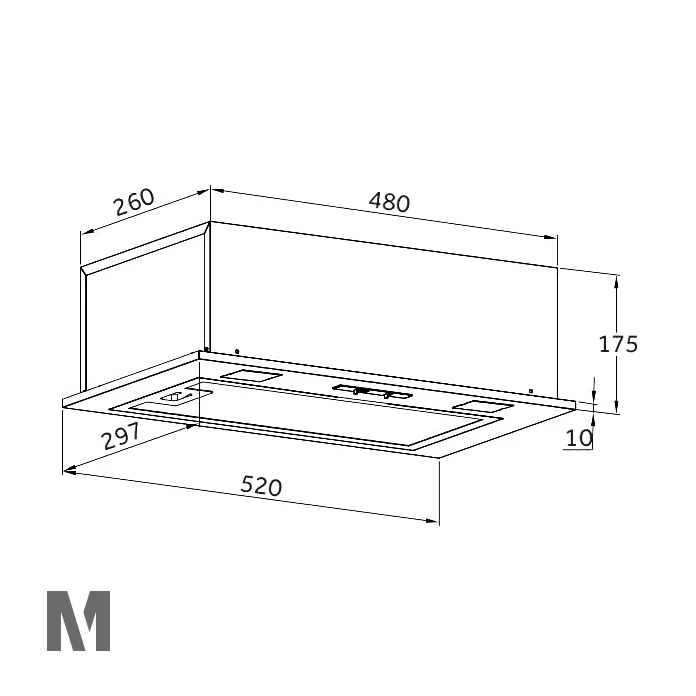 Montpellier MCA52S - Stainless Steel 52cm Canopy Extractor - 206m3/hr - C Energy Rating - Image 3