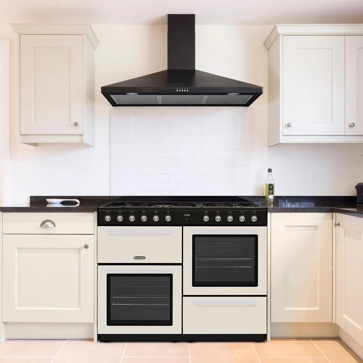 Montpellier MDFRC100C - Cream Freestanding Range Cooker - 7 Gas Burners - 2 Ovens - Image 6