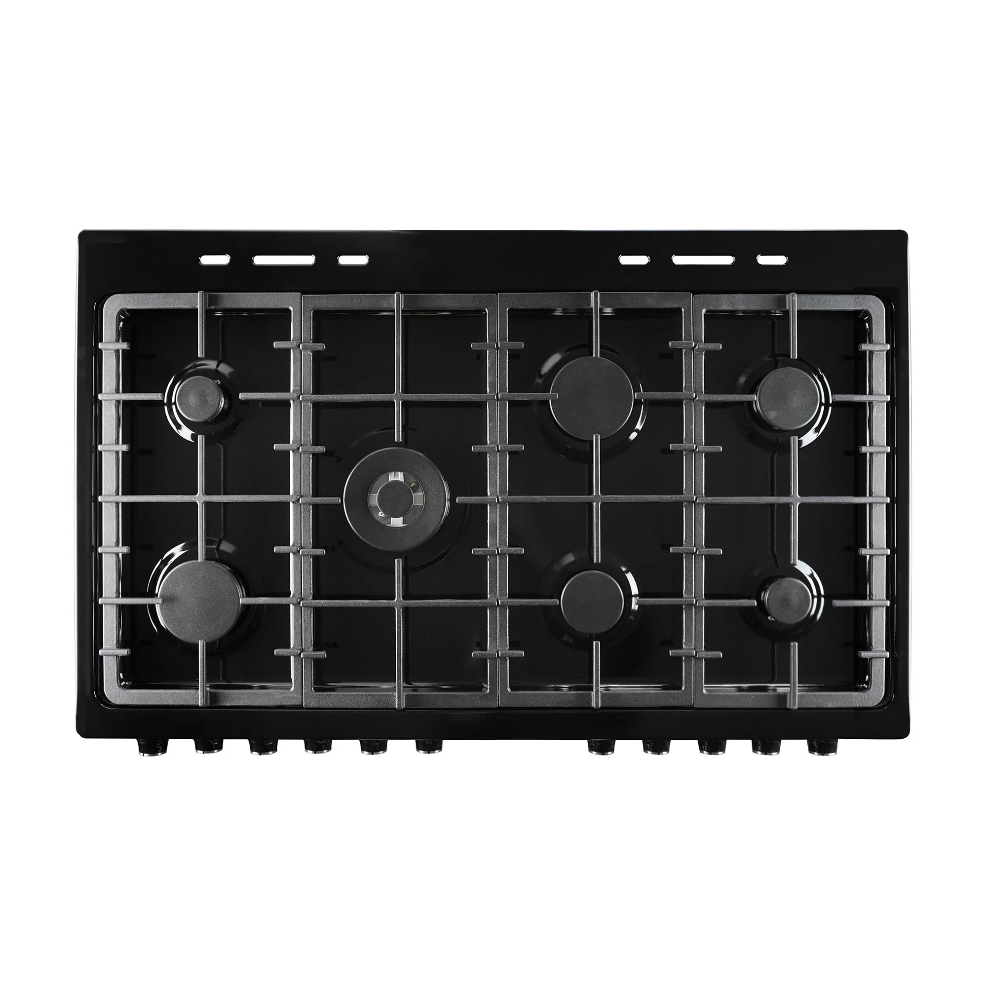 Montpellier MDFRC100K - Black Dual Fuel Range Cooker - 7 Gas Burners, 2 Ovens, 100cm Width - Image 6