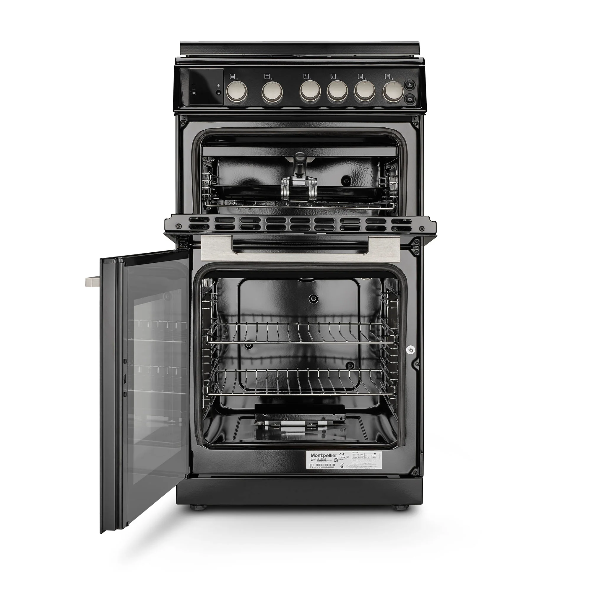 Montpellier MDOG50LK - Black 4 Zone Gas Cooker - Catalytic cleaning - A/A+ energy - Image 4