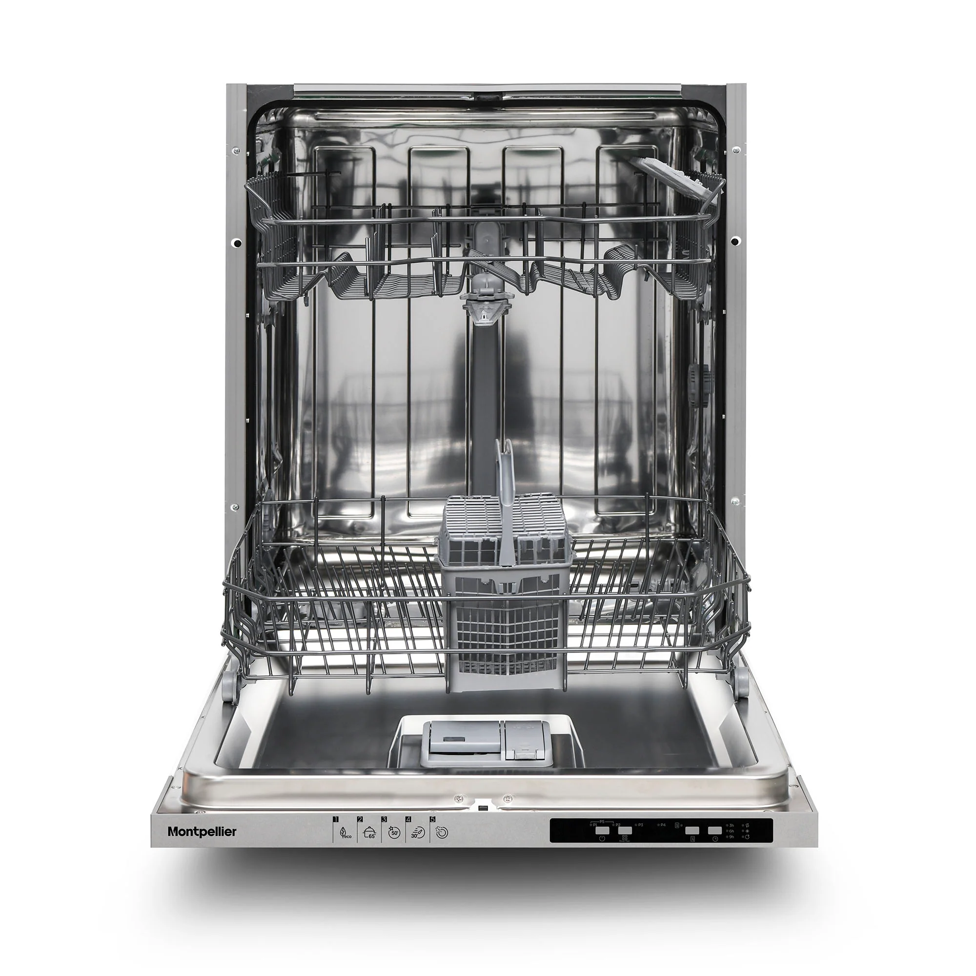 Montpellier MDWBID6053 - White 13 Place Setting Integrated Dishwasher - 49dB - D Energy - Image 2