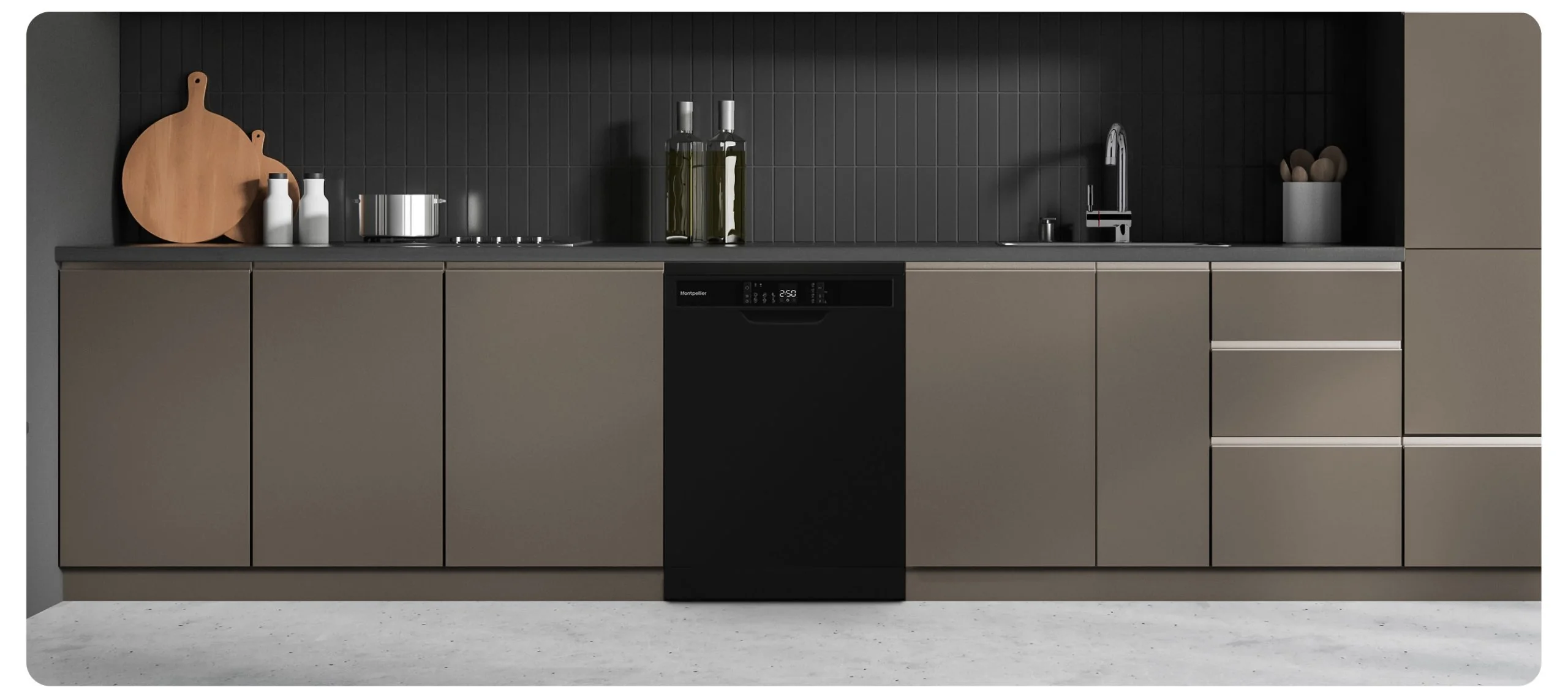Montpellier MDWD1464K - Black 14 Place Settings Dishwasher - Freestanding - D Energy Rating - Image 4
