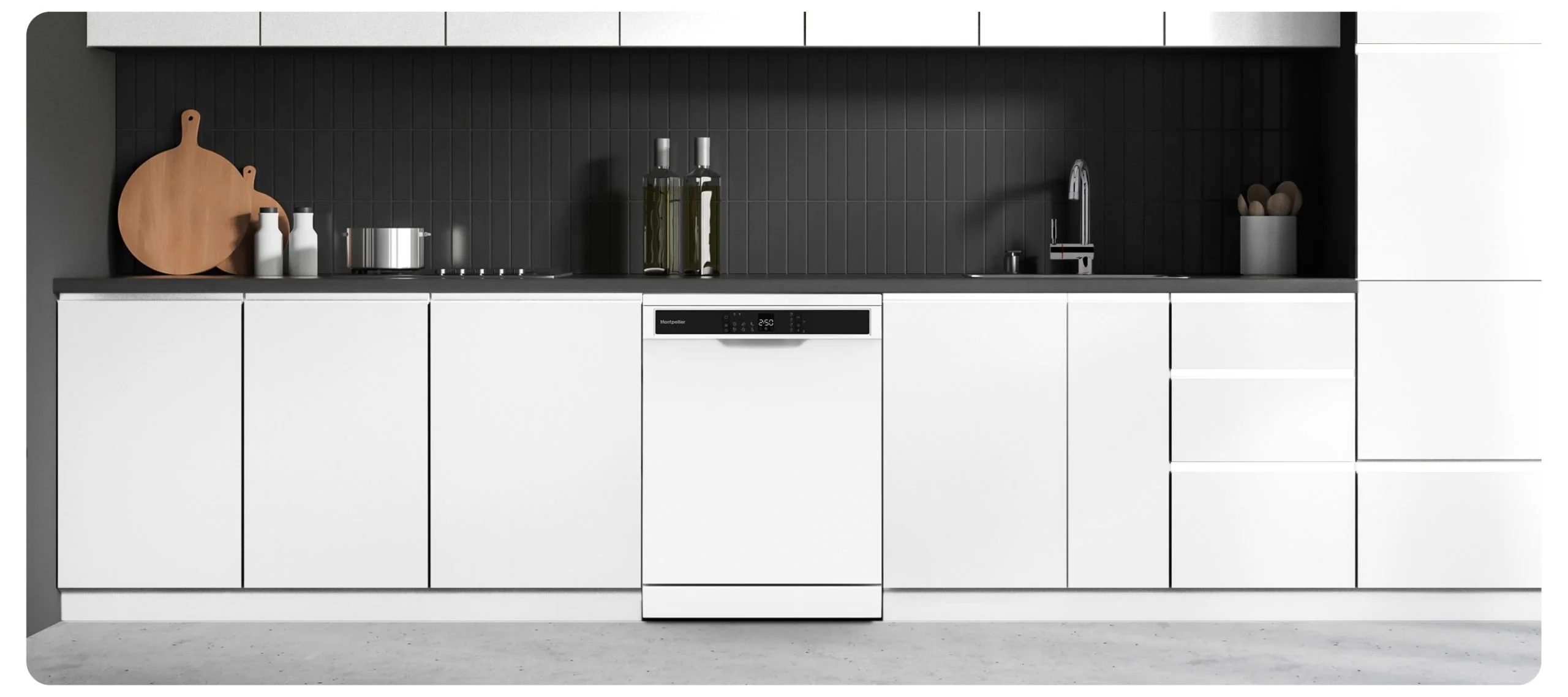 Montpellier MDWD1464W - White 14 Place Settings Dishwasher - 60cm Wide - Aquazone - D Energy Rating - Image 4
