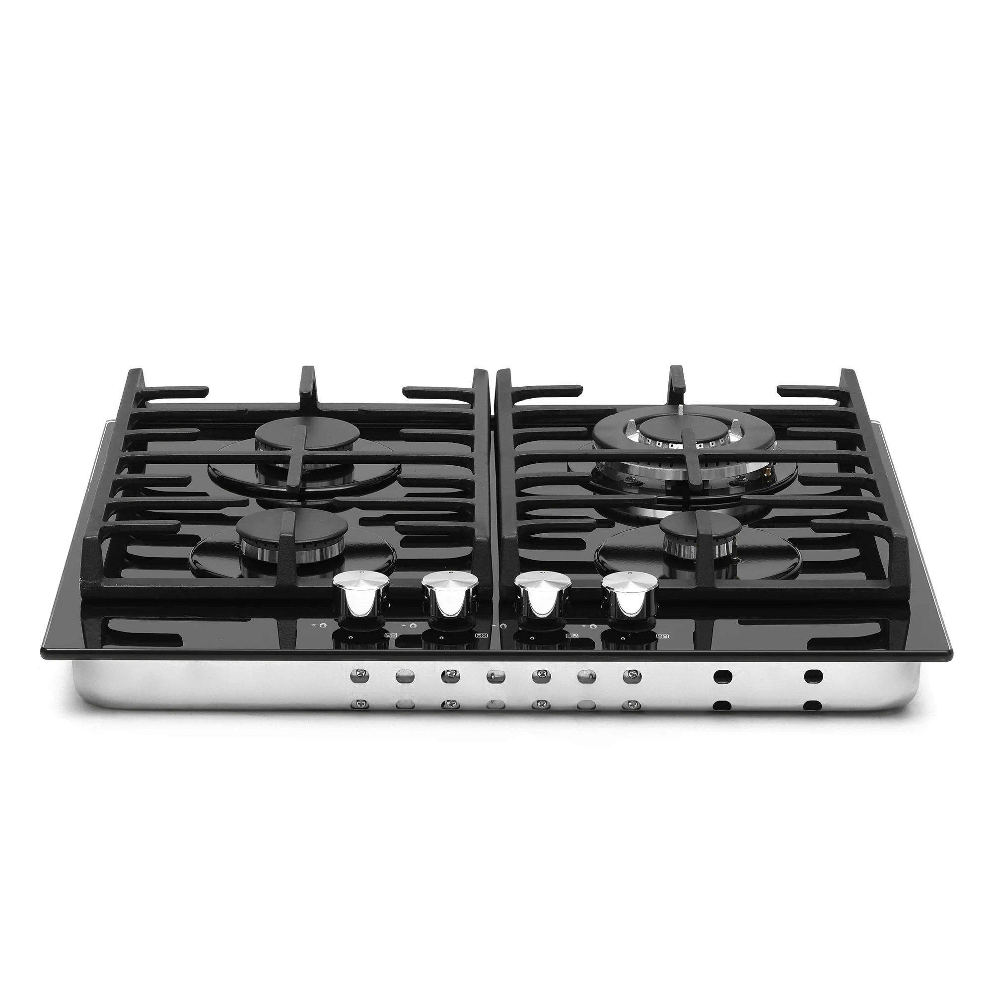 Montpellier MGH61BG - Black 60cm Gas on Glass Hob - 4 Burners - Wok Burner - Image 2