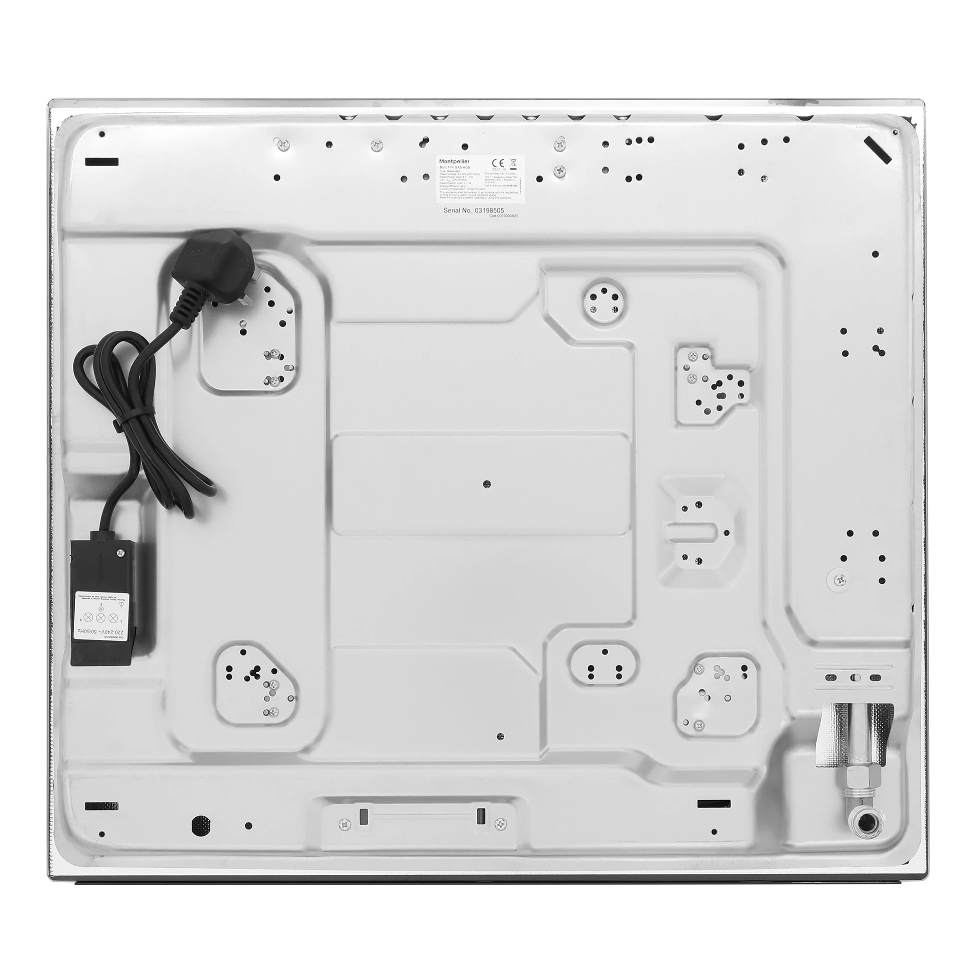 Montpellier MGH61BG - Black 60cm Gas on Glass Hob - 4 Burners - Wok Burner - Image 3
