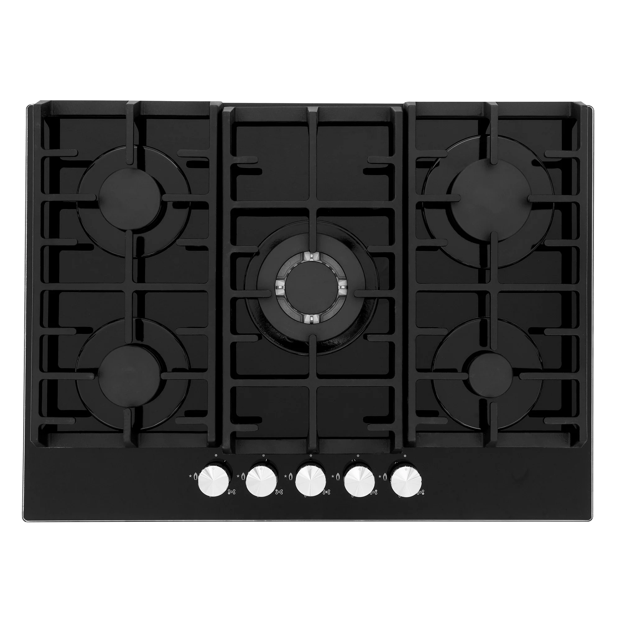 Montpellier MGH75BG - Black Gas on Glass Hob - 5 Burners - Image 5