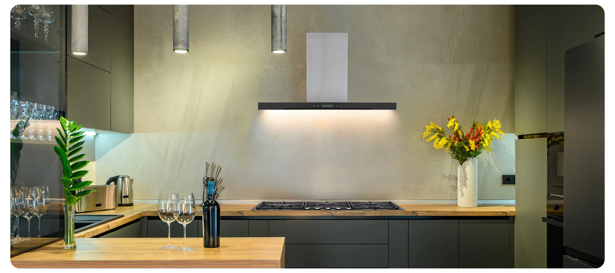 Montpellier MHIS900X - Stainless Steel 90cm Island Hood - 360.1 m3/hr Extraction, 4 LED Lights - Image 5