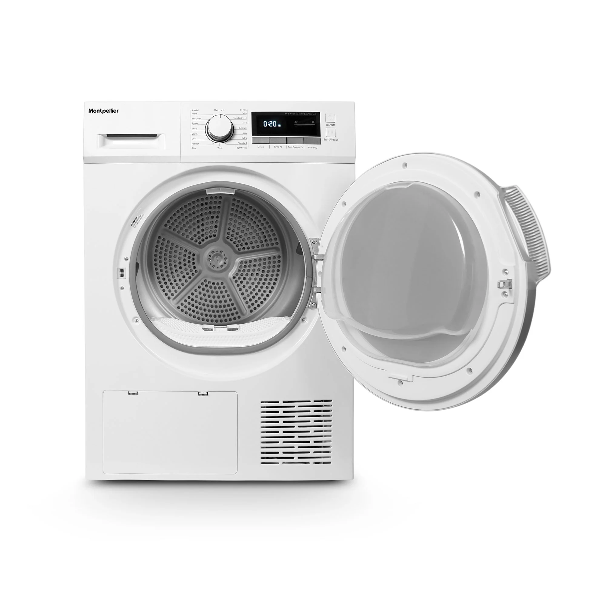 Montpellier MHP8SDW - White 8KG Heat Pump Tumble Dryer - Sensor Dry - A++ energy - Image 2