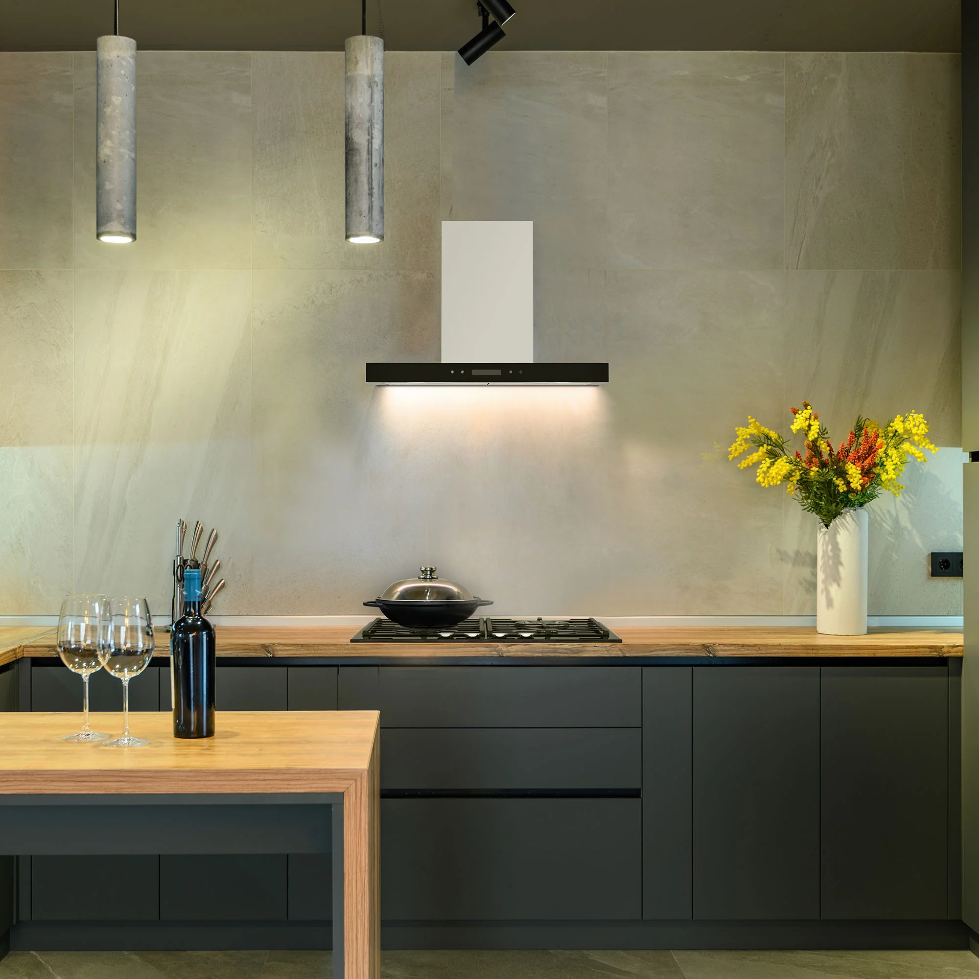 Montpellier MHT600X - Stainless Steel 60cm T-Shaped Extractor Hood - 334 m3/h Extraction Rate - LED Lighting - Image 5