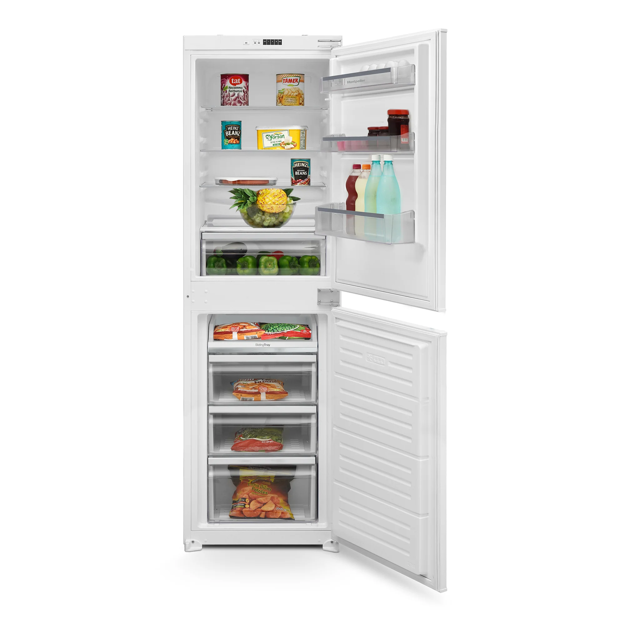 Montpellier MIFF505LF - White Integrated Low Frost Fridge Freezer - 244 Litres - E energy - Image 3
