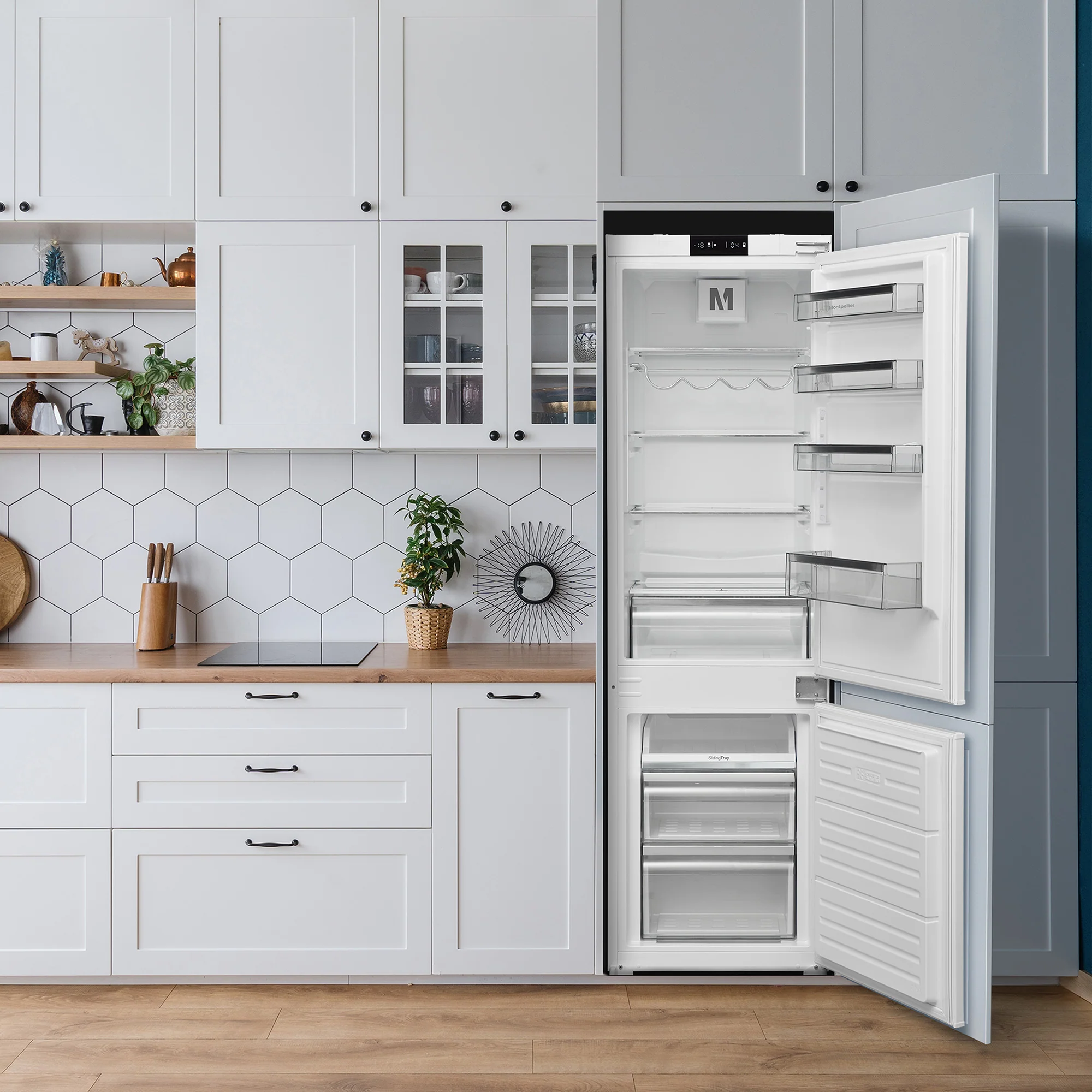 Montpellier MIFF730FF - White Integrated Frost Free Fridge Freezer - 243L Capacity - E Energy Rating - Image 9