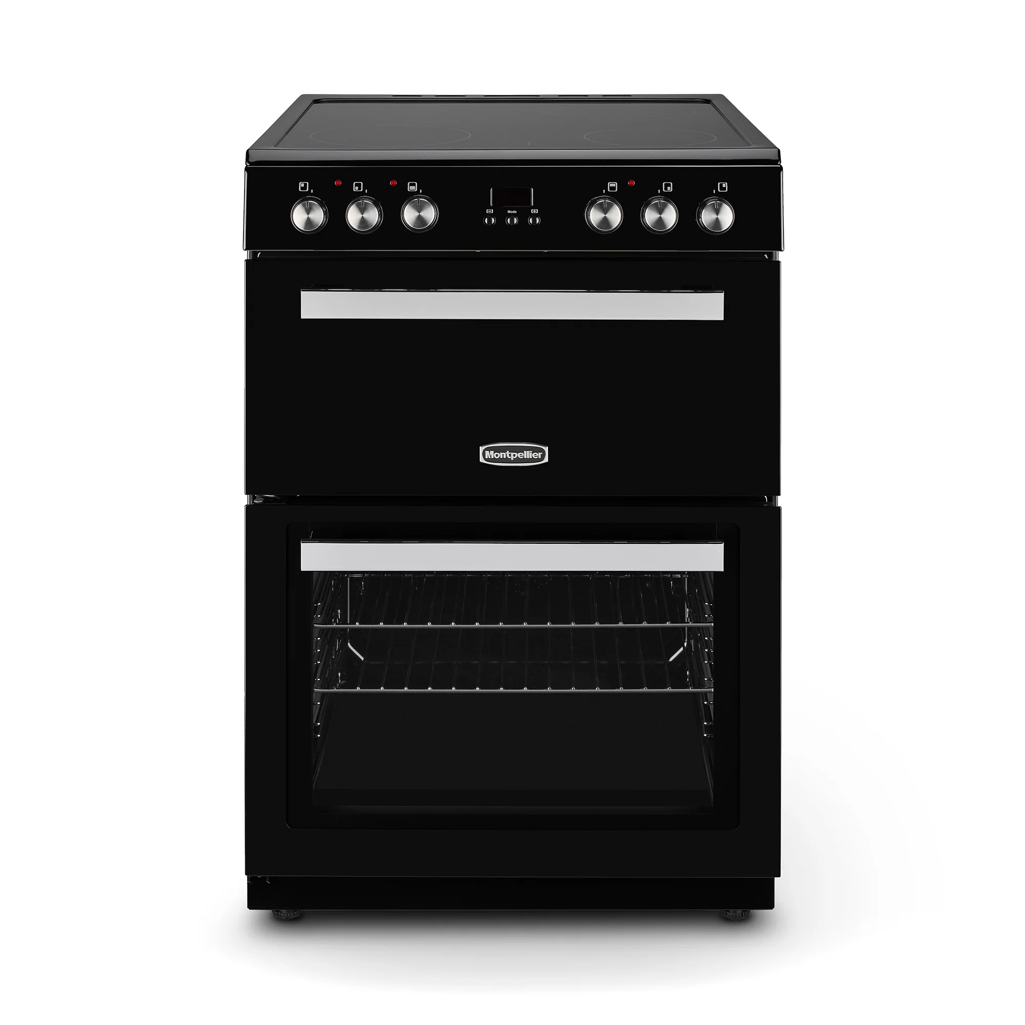 Montpellier MMRC60FK - Black 60cm Ceramic Mini Range Cooker - Double Oven - A Energy Rating