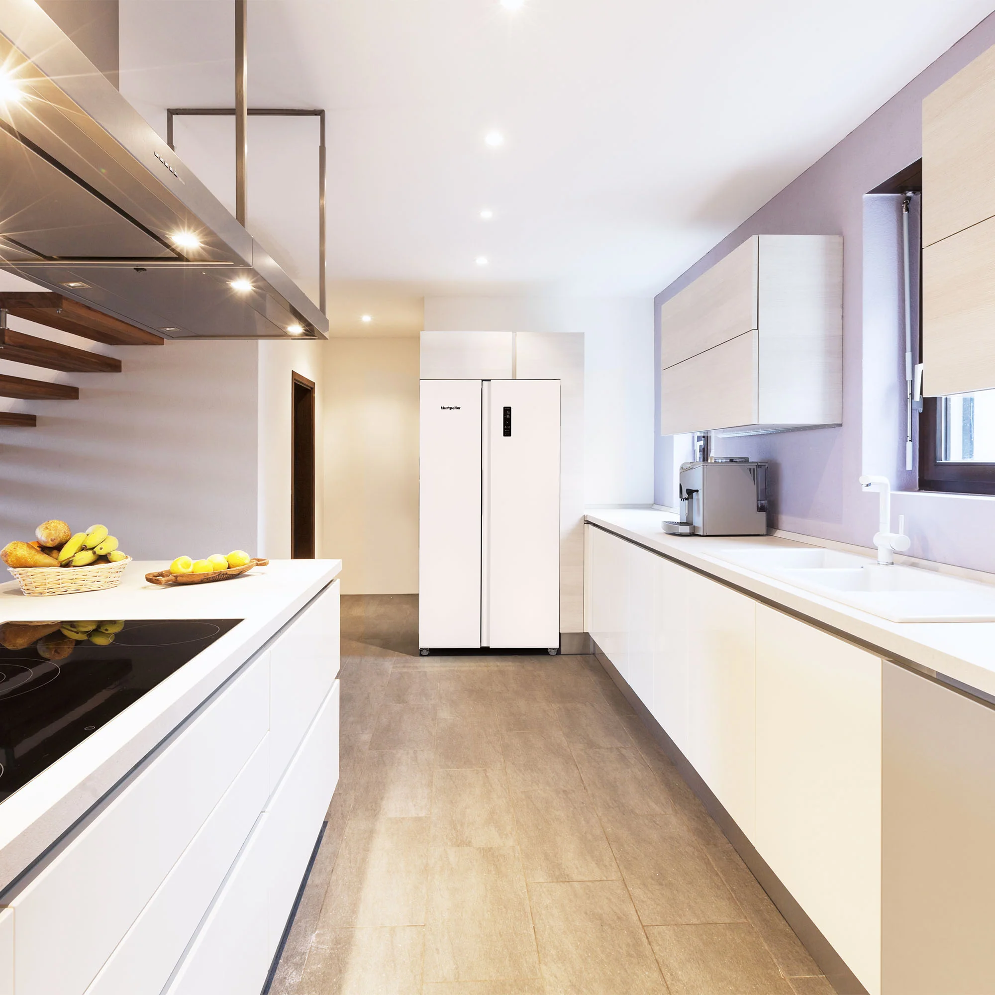 Montpellier MSBS442W - White American Style Side by Side Fridge Freezer - 442L Capacity - E Energy Rating - Image 10