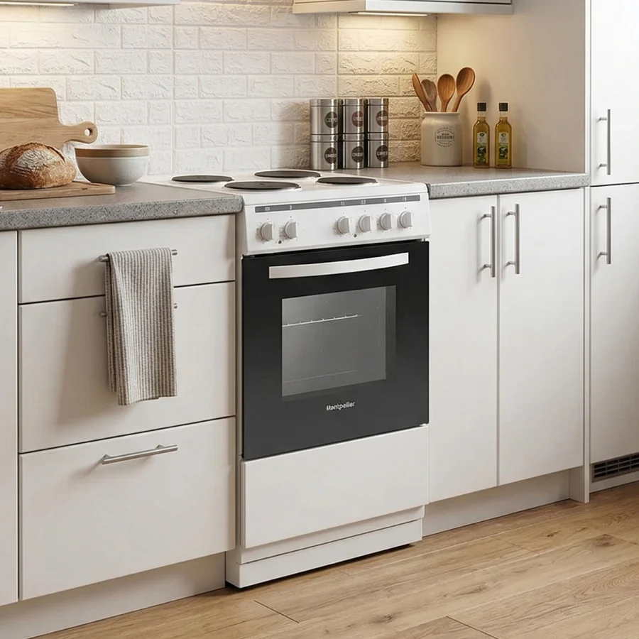 Montpellier MSE46W - White 50cm Electric Cooker - 55L Capacity - A Energy Rating - Image 2