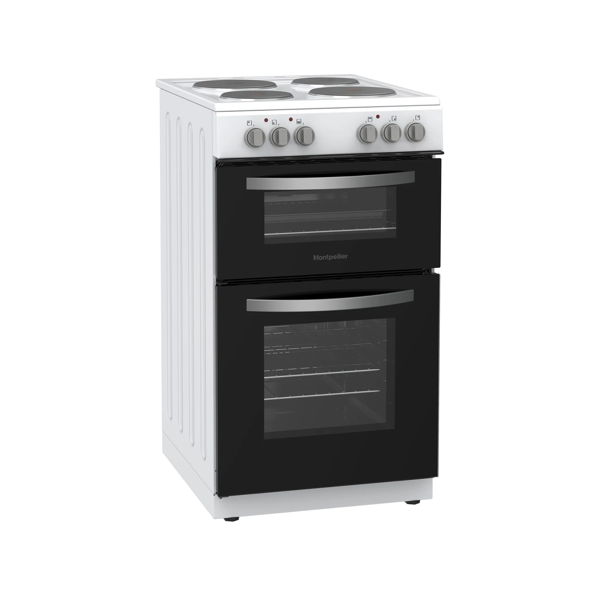 Montpellier MTCE50W - White 50cm Twin Cavity Electric Cooker - Solid Plate Hobs - A Energy - Image 3