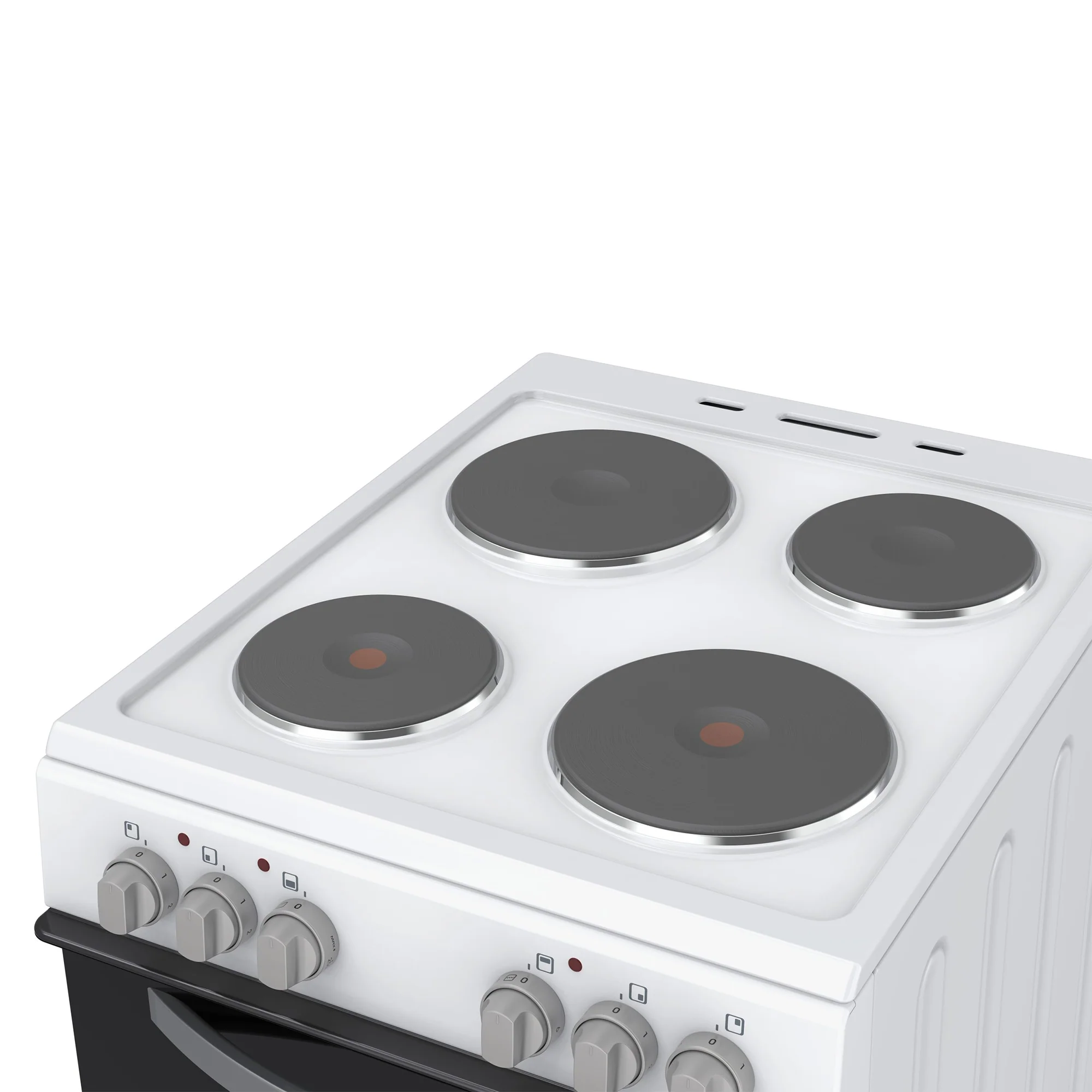 Montpellier MTCE50W - White 50cm Twin Cavity Electric Cooker - Solid Plate Hobs - A Energy - Image 4