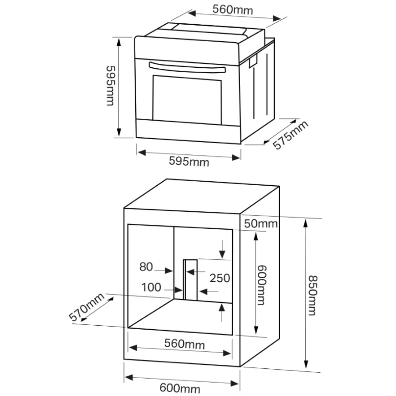 Montpellier SFO65MX - Stainless steel Built in Electric Single Oven - Image 5