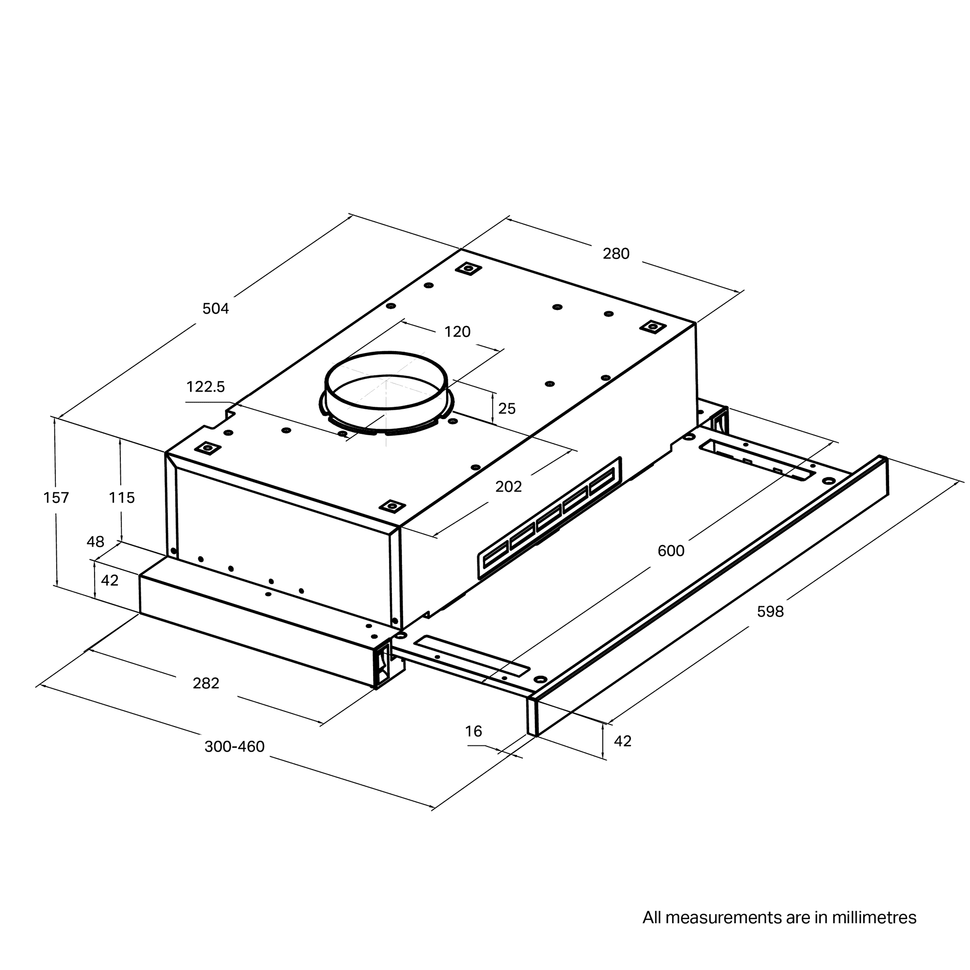 Montpellier TCH261 - Grey 60cm Telescopic Extractor Hood - 200.5 m³/hour - A Energy Rated - Image 7