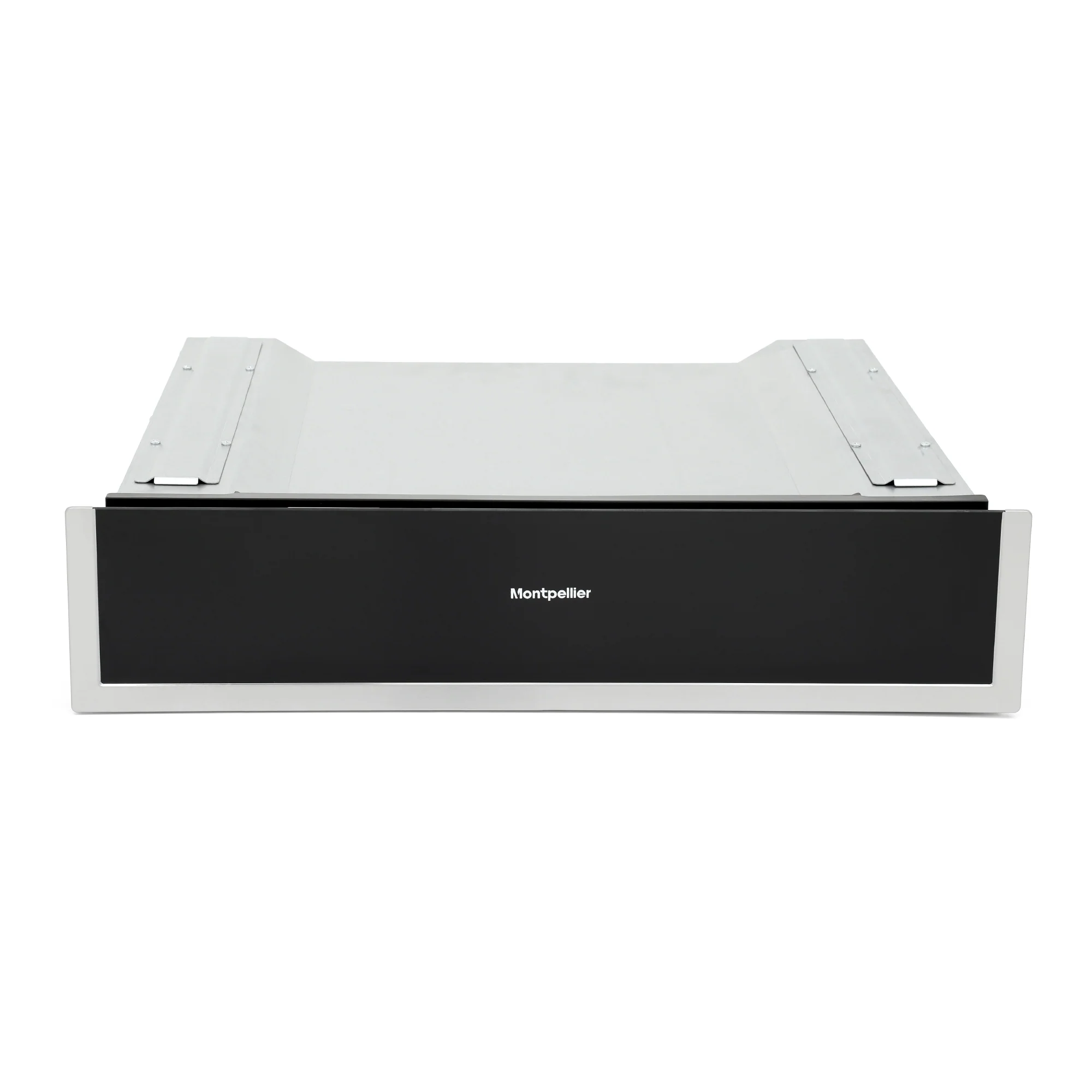 Montpellier WD140ST - Black Glass Warming Drawer with Stainless Steel Trim - Image 2