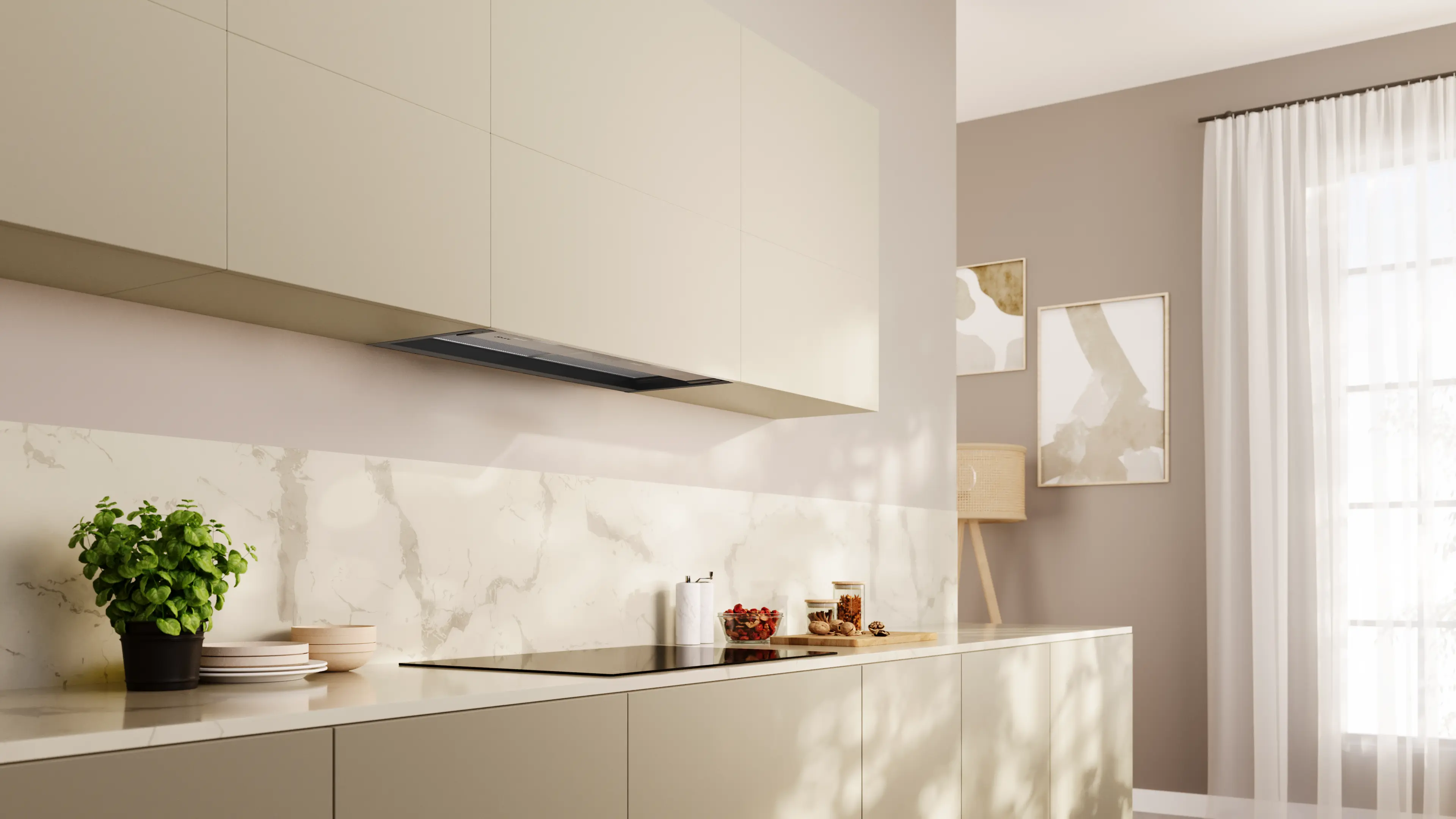 Neff D85XCC2S0B - Matt Black Integrated Design Extractor Hood - 80cm - B Energy - Image 3