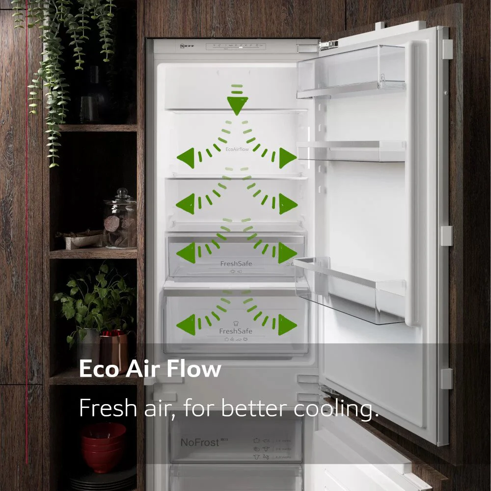 Neff KI1412FE0  - Silver Built-in Larder Fridge - 204L Capacity - Fixed Hinge - E Energy - Image 5